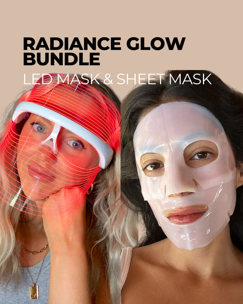 Radiance Glow Bundle - LED Mask & Bio Collagen Masks (4 pack)